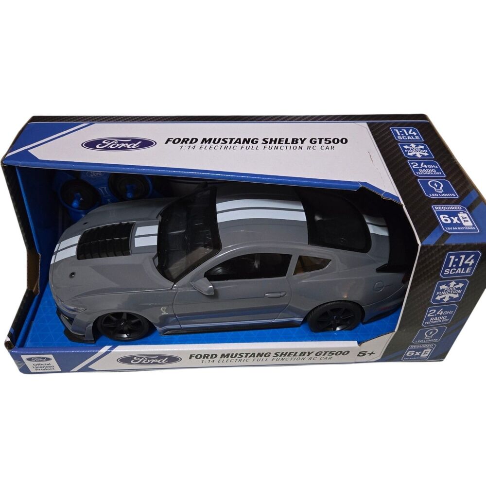 Ford Mustang Shelby GT500 Electric RC Car Gray w Blue Controller NEW in Box